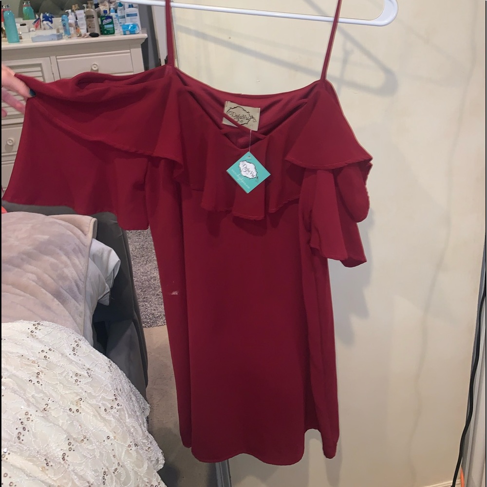 Wine colored dress